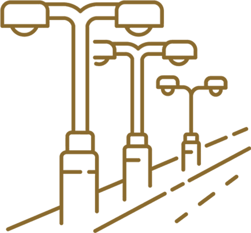 Internal Trimix Concrete Road with Street Light